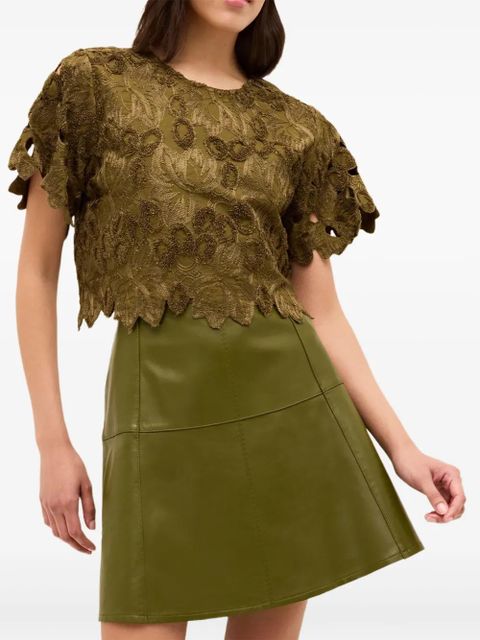 Marie Oliver Pelumi embroidered scallop-edge blouse - Green - zdjęcie produktu nr 2