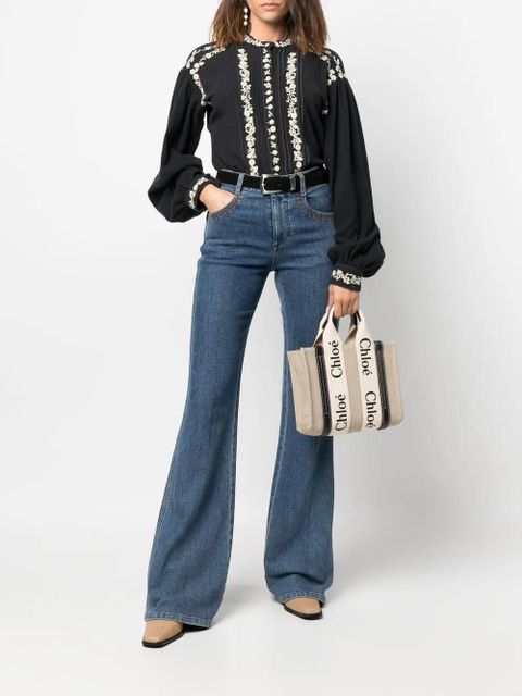 Chloé Woody logo-strap tote bag - Neutrals