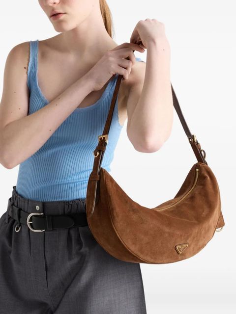 Prada large Demi-Lune shoulder bag - Brown