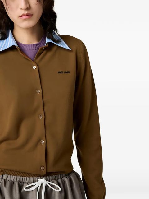 Miu Miu cashmere cardigan with collar - Brown