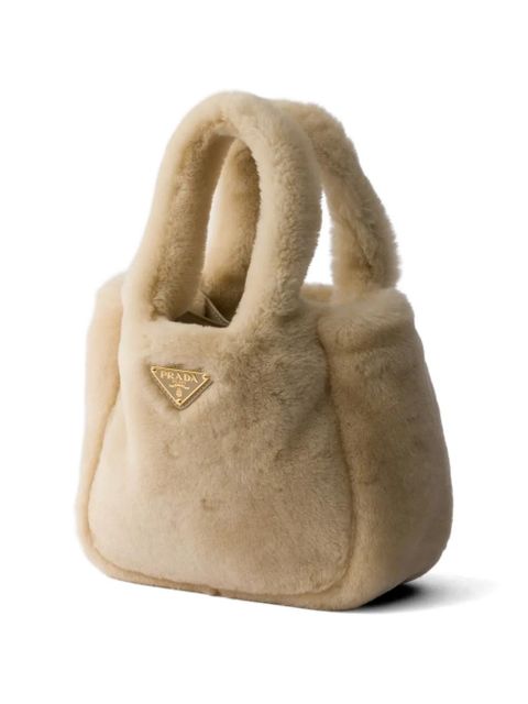 Prada shearling mini handbag - Neutrals