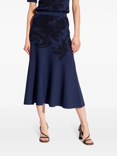 ETRO embroidered A-line midi skirt - Blue - zdjęcie produktu nr 2
