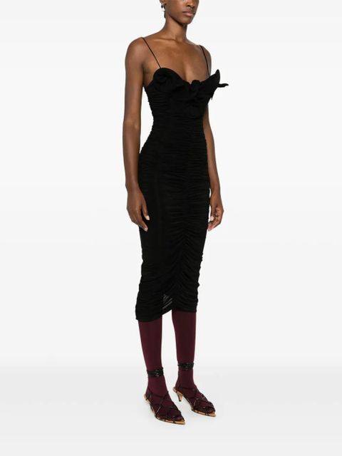 Magda Butrym floral-appliqué dress - Black