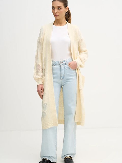 United Colors of Benetton sweter z dodatkiem wełny damski kolor beżowy 18L4EN00J - zdjęcie produktu nr 1