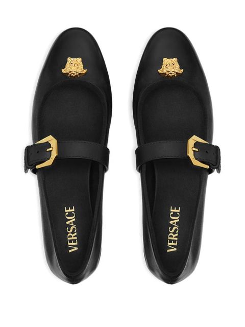 Versace Medusa-buckle ballet flats - Black