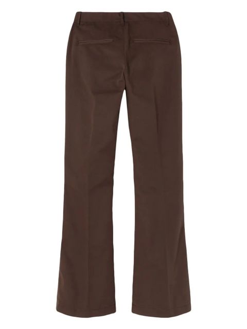 RE/DONE pressed-crease cotton-blend flared trousers - Brown