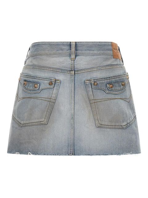 Balenciaga City raw-cut mini skirt - Blue