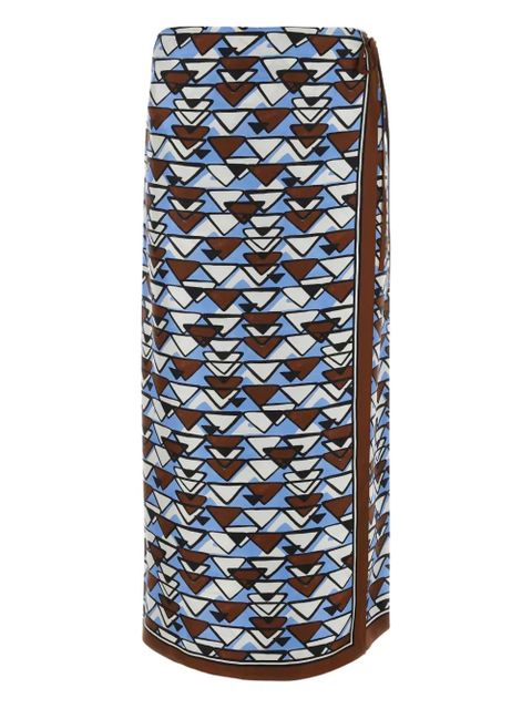 Prada geometric-print midi skirt - Brown - zdjęcie produktu nr 1