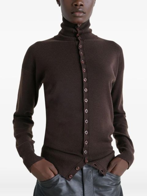 LEMAIRE high-neck cardigan - Brown