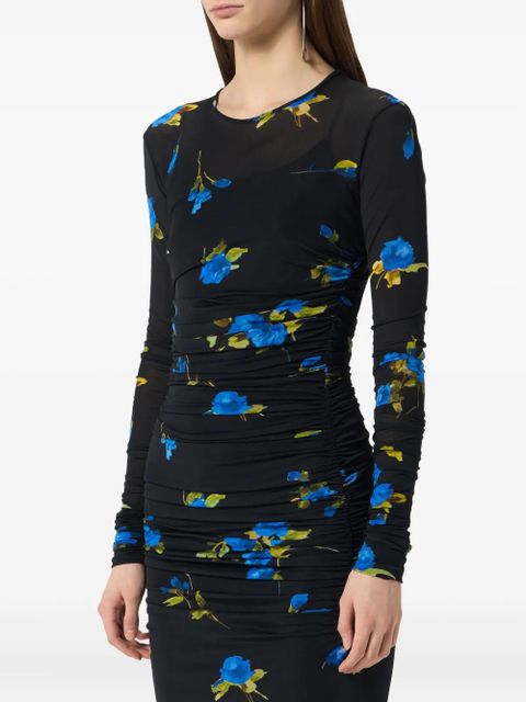 Blumarine ruched floral maxi dress - Black