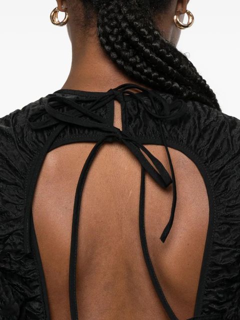 Cecilie Bahnsen puff-sleeve midi dress - Black