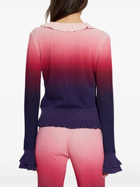 Casablanca gradient-effect ruffled cardigan - Pink