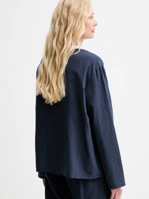 The Sleeper koszula damska kolor granatowy regular z kołnierzykiem klasycznym FW2402ES - zdjęcie produktu nr 2