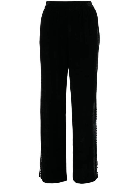Golden Goose cross-print velvet-finish track pants - Black - zdjęcie produktu nr 1