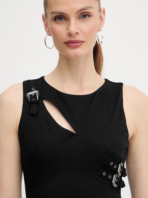 Versace Jeans Couture sukienka kolor czarny midi dopasowana 79HAO908 J0092