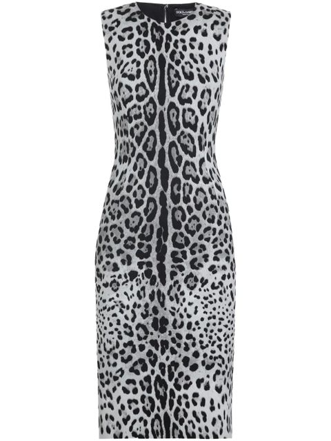 Dolce & Gabbana animal-print midi dress - White - zdjęcie produktu nr 1