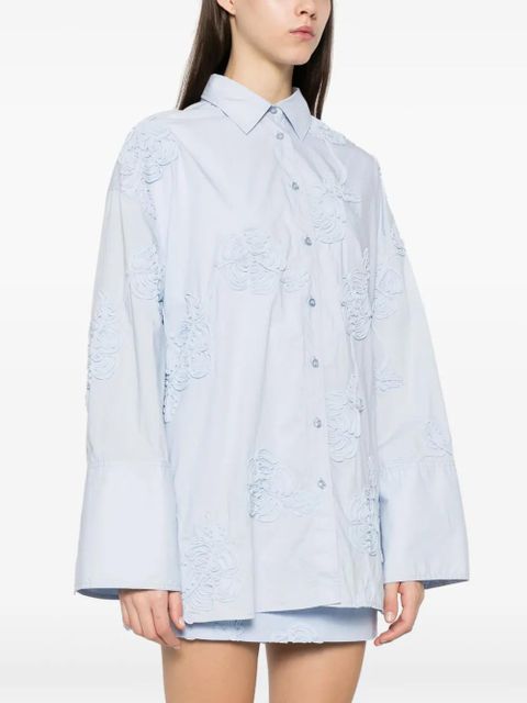 ROTATE BIRGER CHRISTENSEN flower shirt - Blue