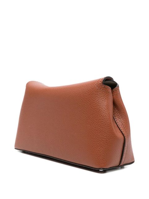 TOTEME tuck-lock fastening grained-leather clutch bag - Brown - zdjęcie produktu nr 2