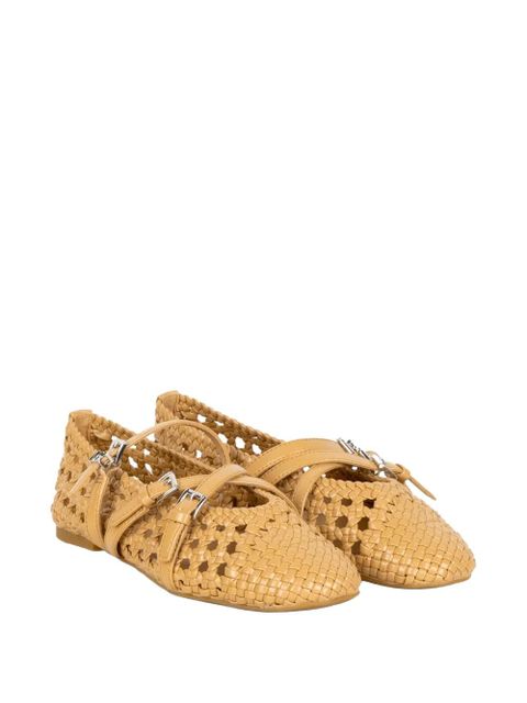 Michael Kors Indy Flex woven buckle-strap ballet flats - Neutrals - zdjęcie produktu nr 2