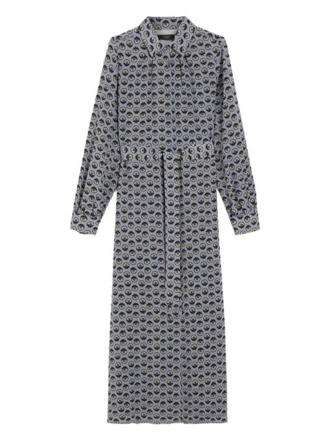 Weekend Max Mara printed silk maxi shirt dress - Blue - zdjęcie produktu nr 1