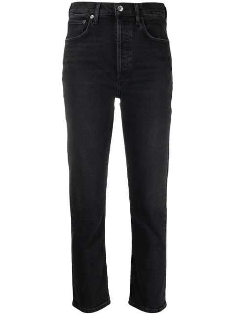 AGOLDE high-waisted straight-leg jeans - Black - zdjęcie produktu nr 1