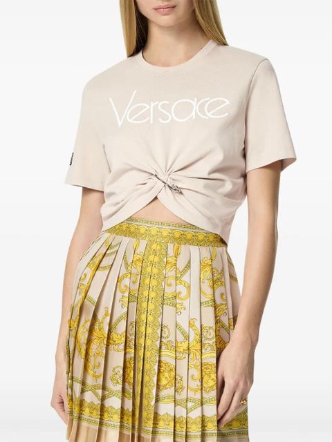 Versace Safety Pin cropped T-shirt - Neutrals - zdjęcie produktu nr 2