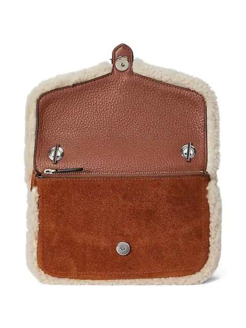 Lauren Ralph Lauren shearling-trim logo-plaque cross body bag - Brown - zdjęcie produktu nr 2