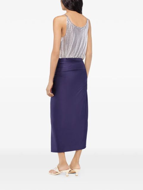 Rabanne draped midi skirt - Purple