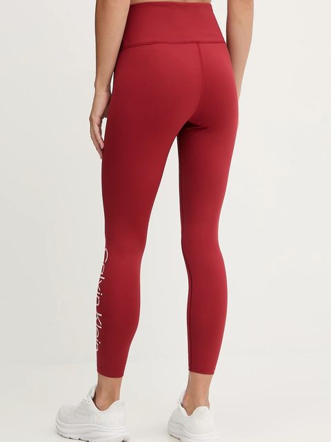 Calvin Klein Performance legginsy treningowe damskie kolor bordowy wzorzyste LVGWS5L613 - zdjęcie produktu nr 2