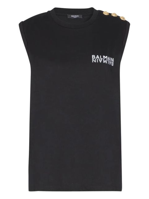 Balmain button-detail tank top - Black - zdjęcie produktu nr 1