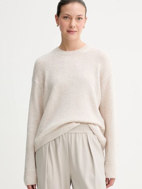 Marc O'Polo sweter z wełną damski kolor beżowy lekki 508612160463 - zdjęcie produktu nr 1