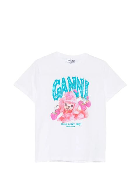 GANNI dog graphic T-shirt - White - zdjęcie produktu nr 1