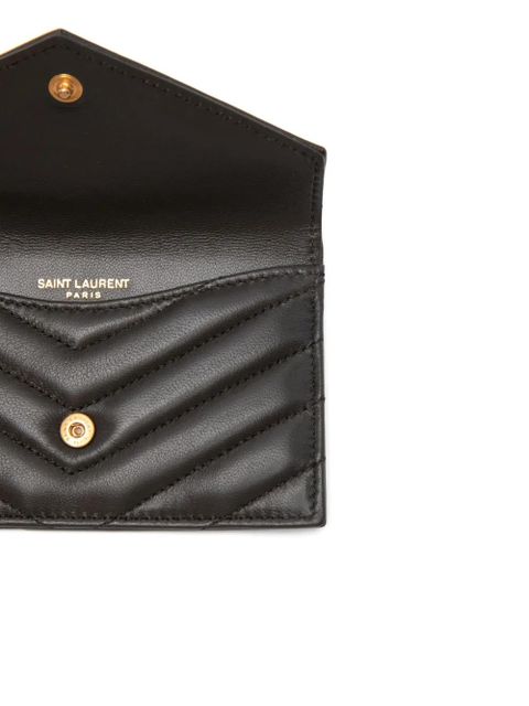 Saint Laurent Cassandre matelassé leather wallet - Grey