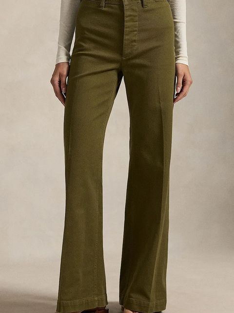 Polo Ralph Lauren spodnie damskie kolor zielony szerokie high waist 211A10723 - zdjęcie produktu nr 1