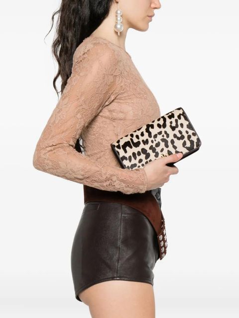 Valentino Garavani mini leather clutch - Brown