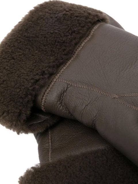 Yves Salomon short lambskin mittens - Brown - zdjęcie produktu nr 2