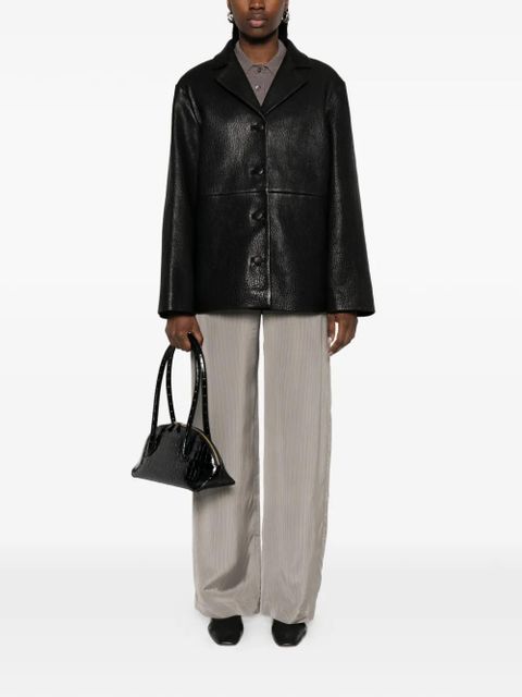 Róhe single-breasted grained-leather jacket - Black - zdjęcie produktu nr 2