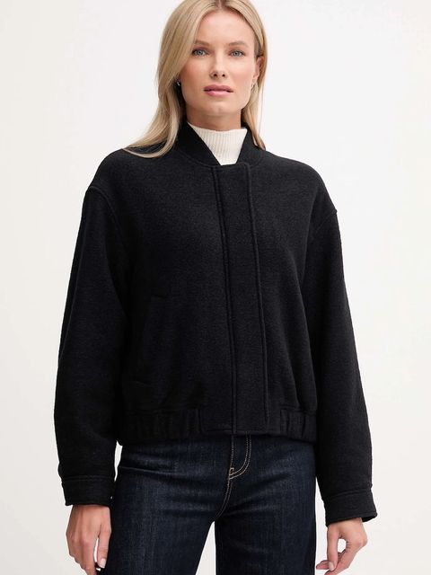 Tommy Hilfiger kurtka z dodatkiem wełny kolor czarny przejściowa WW0WW45724 - zdjęcie produktu nr 1