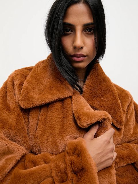 Answear.LAB kurtka kolor brązowy przejściowa