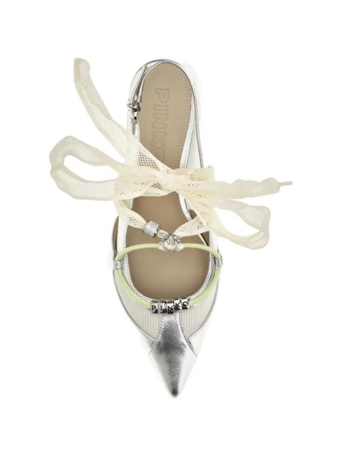 PINKO lace-up point-toe sandals - Silver