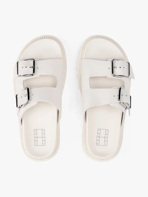 Tommy Jeans klapki skórzane DOUBLE STRAP SANDAL