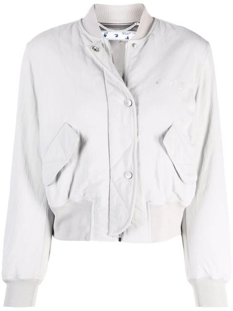 Off-White Hands Off logo bomber jacket - Grey - zdjęcie produktu nr 1