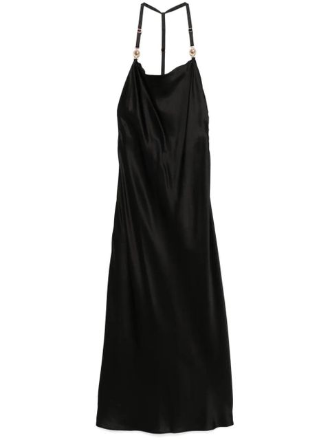 Marine Serre satin maxi slip dress - Black - zdjęcie produktu nr 1