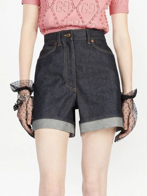 Gucci high-rise denim shorts - Blue