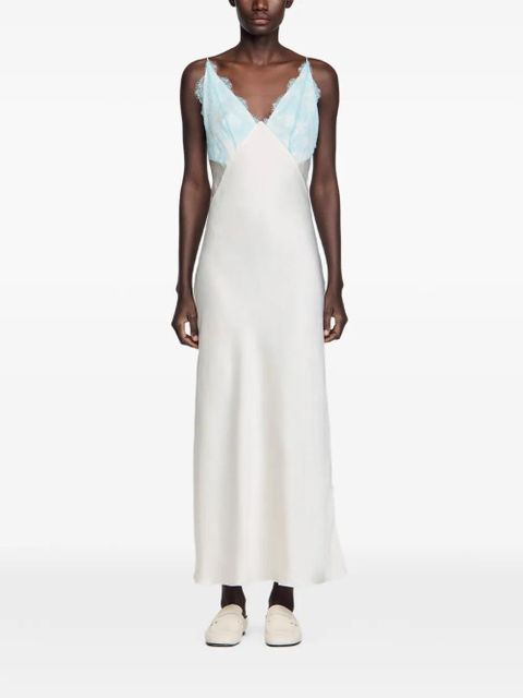 SANDRO lace-detail V-neck maxi dress - White - zdjęcie produktu nr 2
