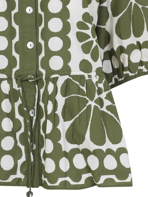 FARM Rio floral print buttoned top - White