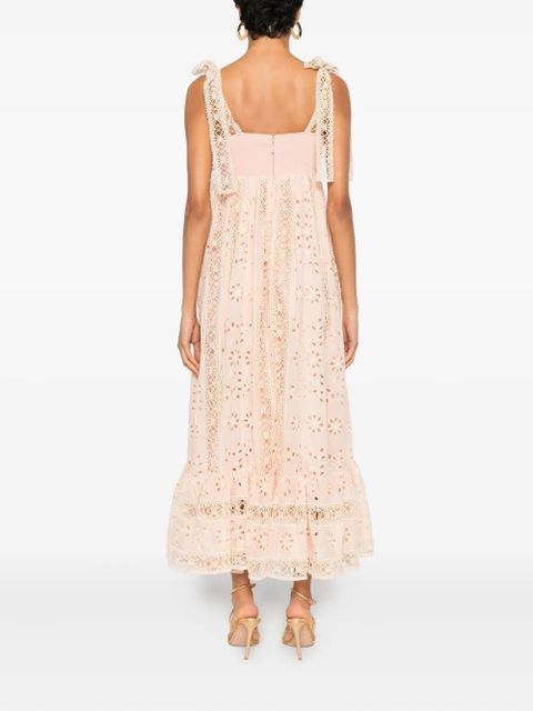ZIMMERMANN Awaken eyelet-embellishment ruffled maxi dress - Pink
