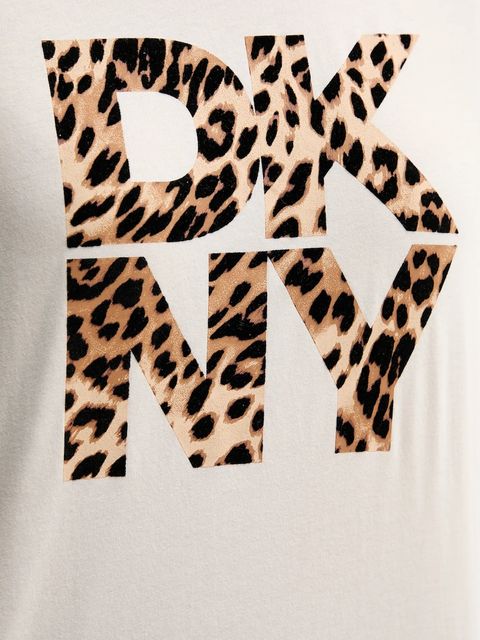 Dkny t-shirt bawełniany damski kolor beżowy DP5T1364