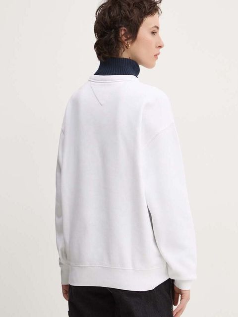 Tommy Jeans bluza damska kolor biały z aplikacją DW0DW19824
