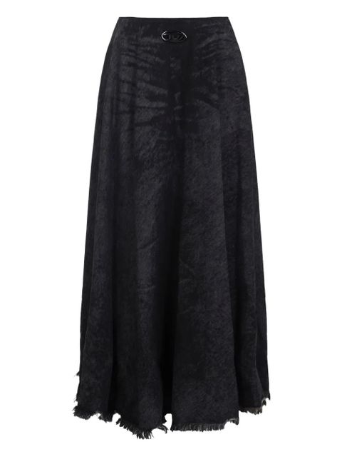 Diesel frayed-hem A-line maxi skirt - Black